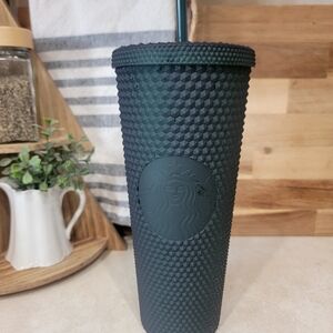 Starbucks Matte Forest Green Studded Cold Cup with Straw